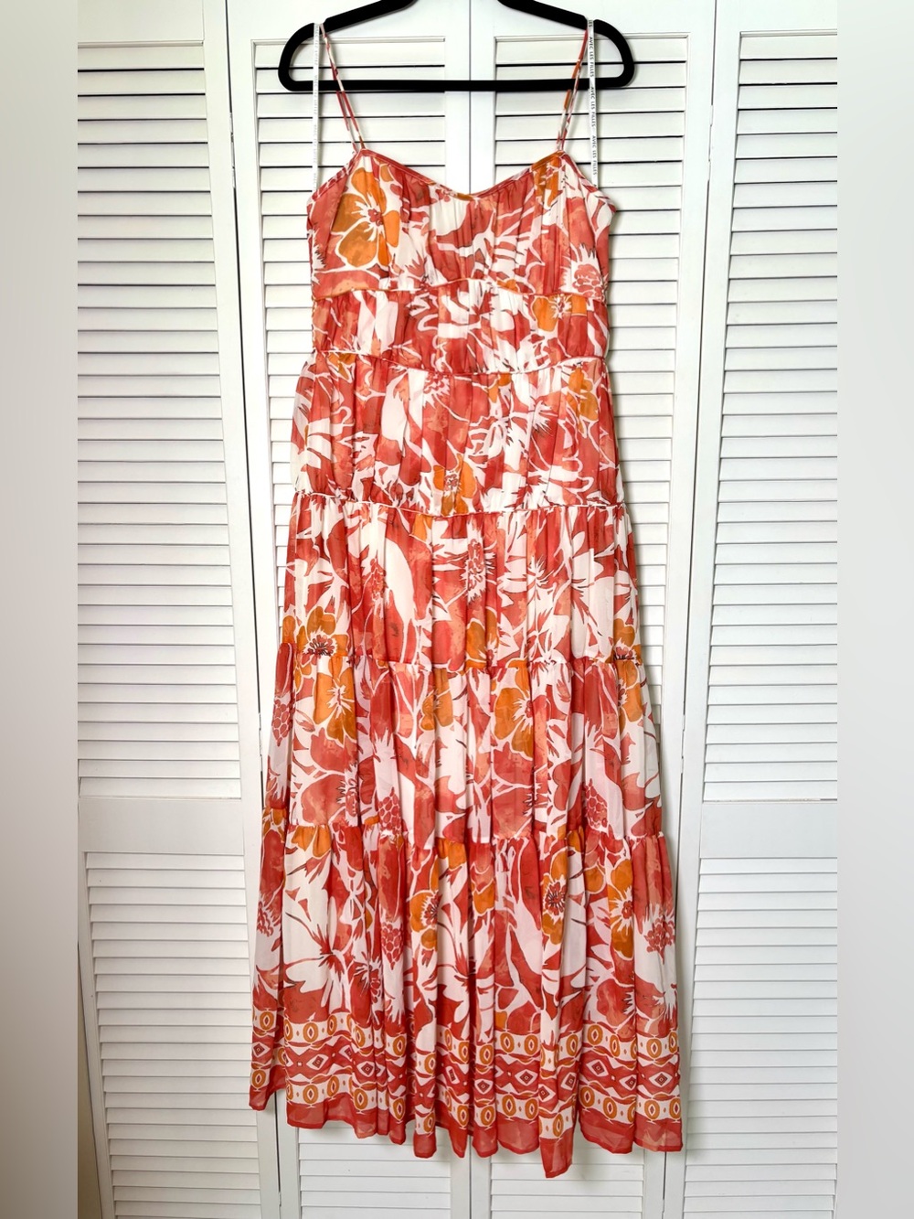 NWT AVEC LES FILLES Tropical Floral Coral Resort Anthropologie Sundress 10 - Picture 6 of 6